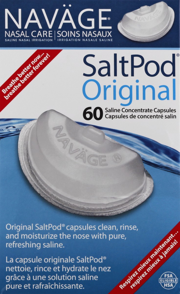 slide 12 of 12, Naväge Original Saline Concentrate Capsules Salt Pod 60 ea, 60 ct