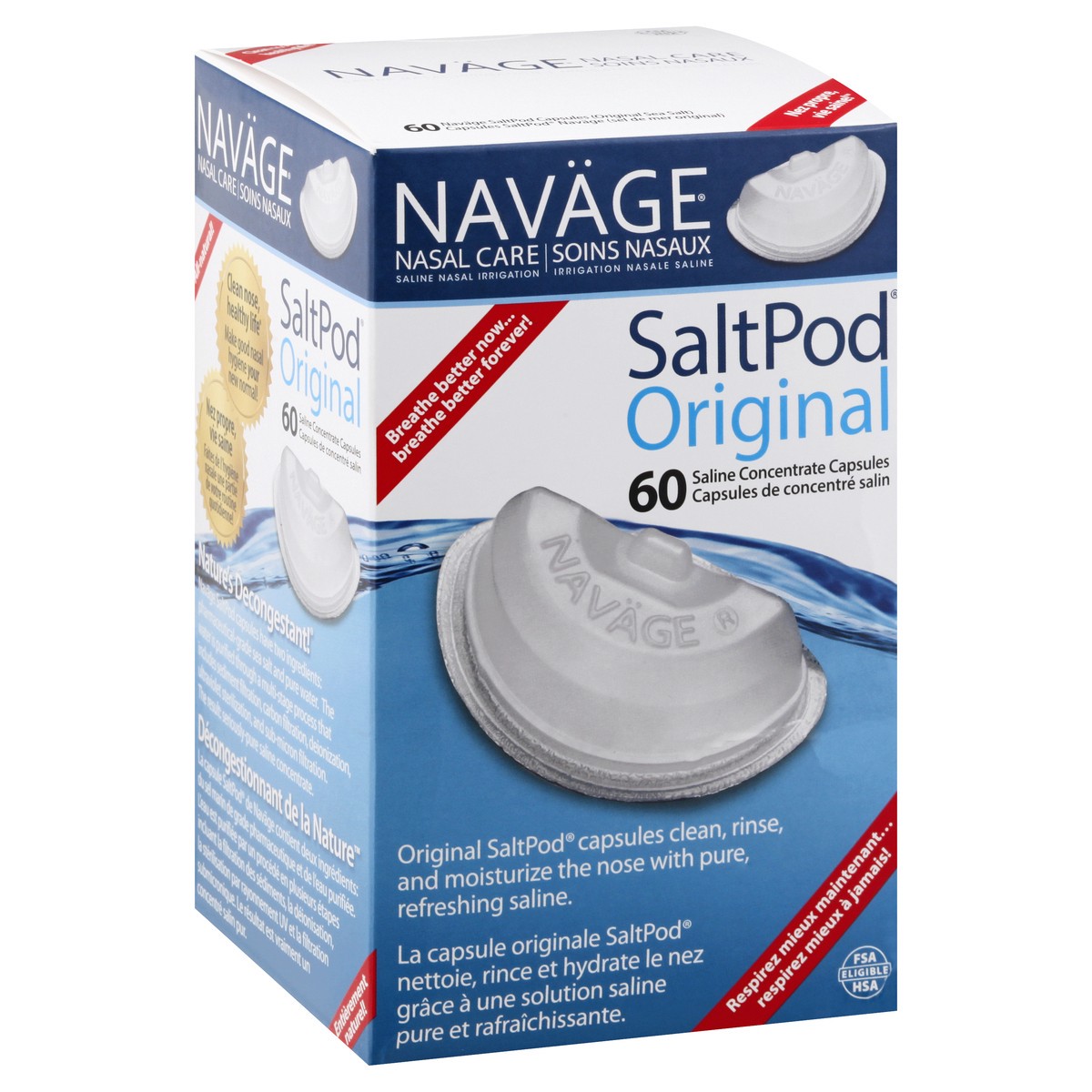 slide 9 of 12, Naväge Original Saline Concentrate Capsules Salt Pod 60 ea, 60 ct