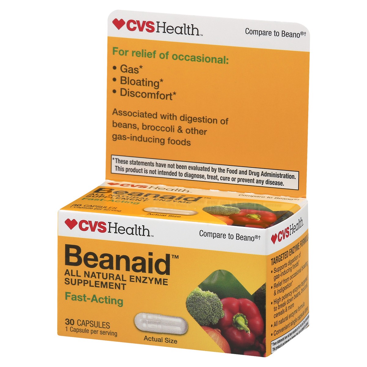 slide 11 of 13, CVS Health Beanaid Fast Acting Capsules, 30 Ct, 30 ct
