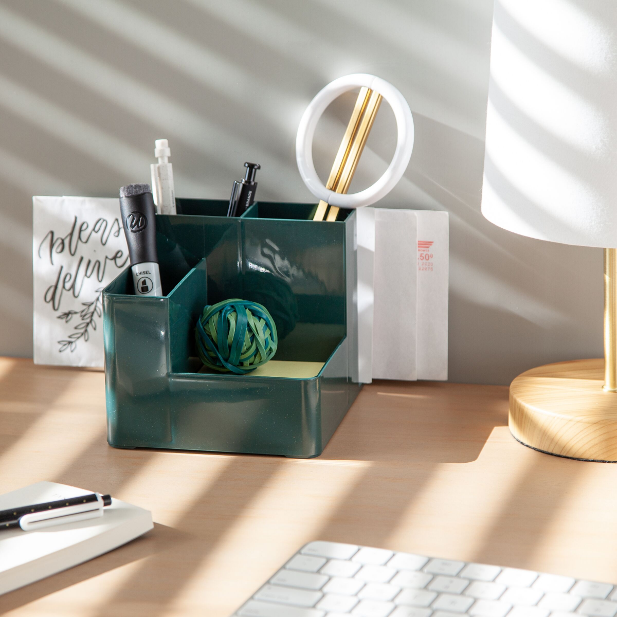 slide 1 of 9, U Brands U-Eco Desktop Organizer, 6" x 5" x 4.5", Green, Made of Plant-Based Materials, 1 ct