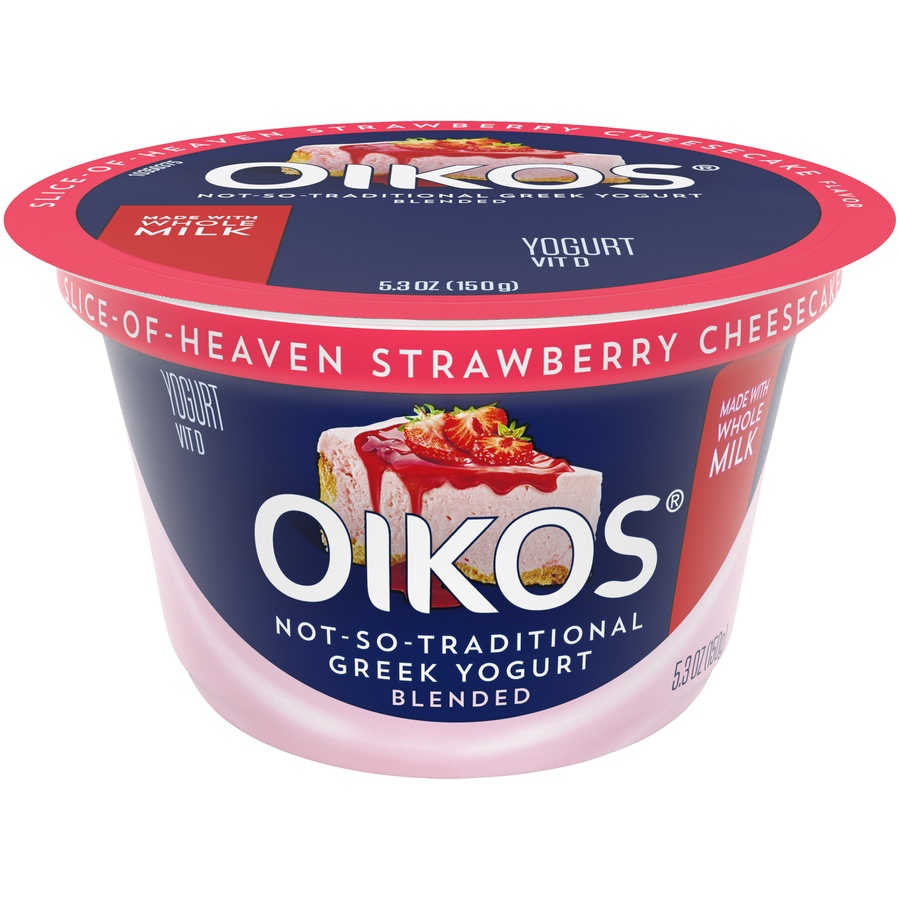 slide 2 of 6, Dannon Oikos Whole Milk Blended Greek Yogurt Creme Brulee, 5.3 oz