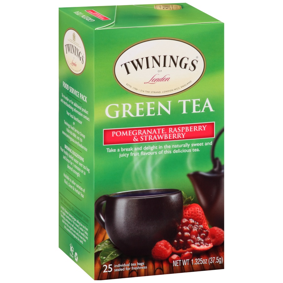 slide 2 of 7, Twinings Green Tea Pomegranate Raspberry Strawberry - 25 ct, 25 ct