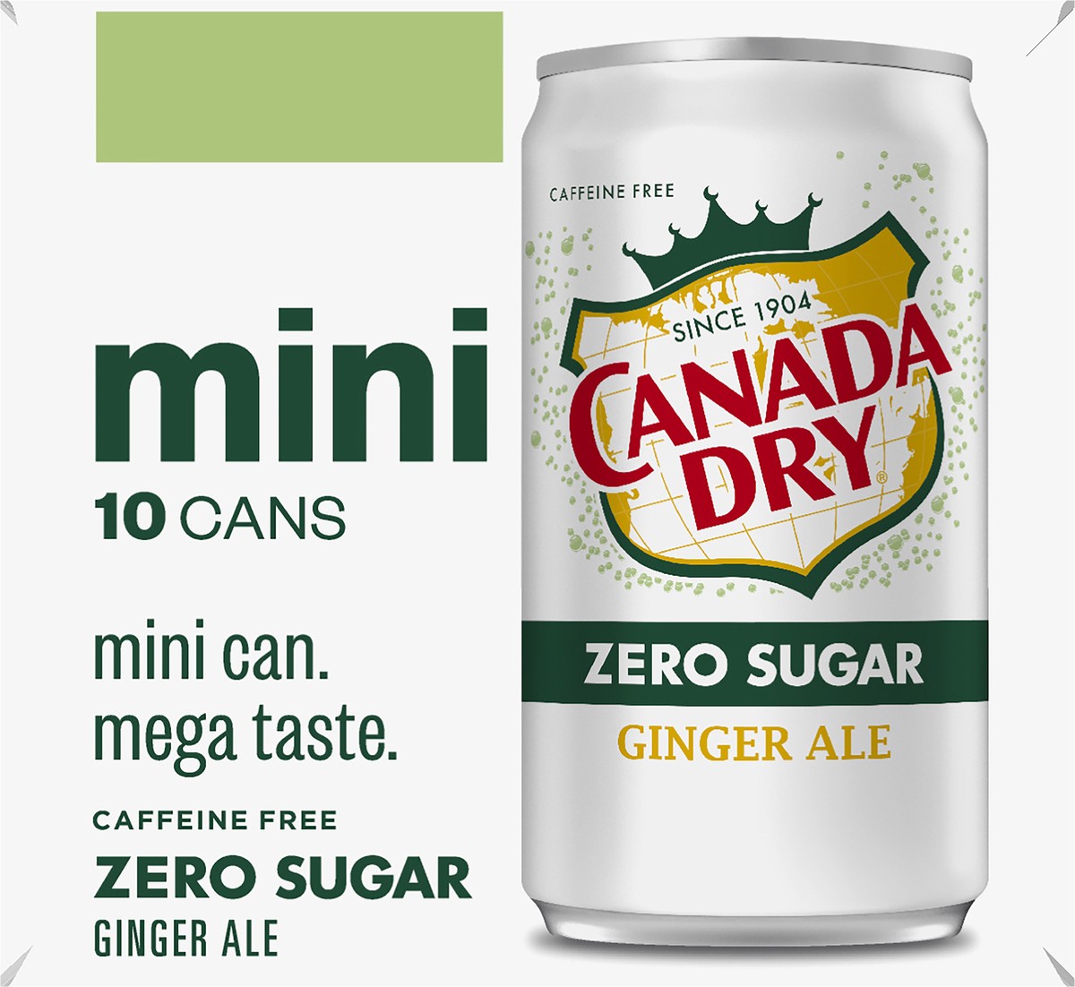slide 4 of 9, Canada Dry Zero Sugar Ginger Ale Mini, 10 ct; 7.5 oz