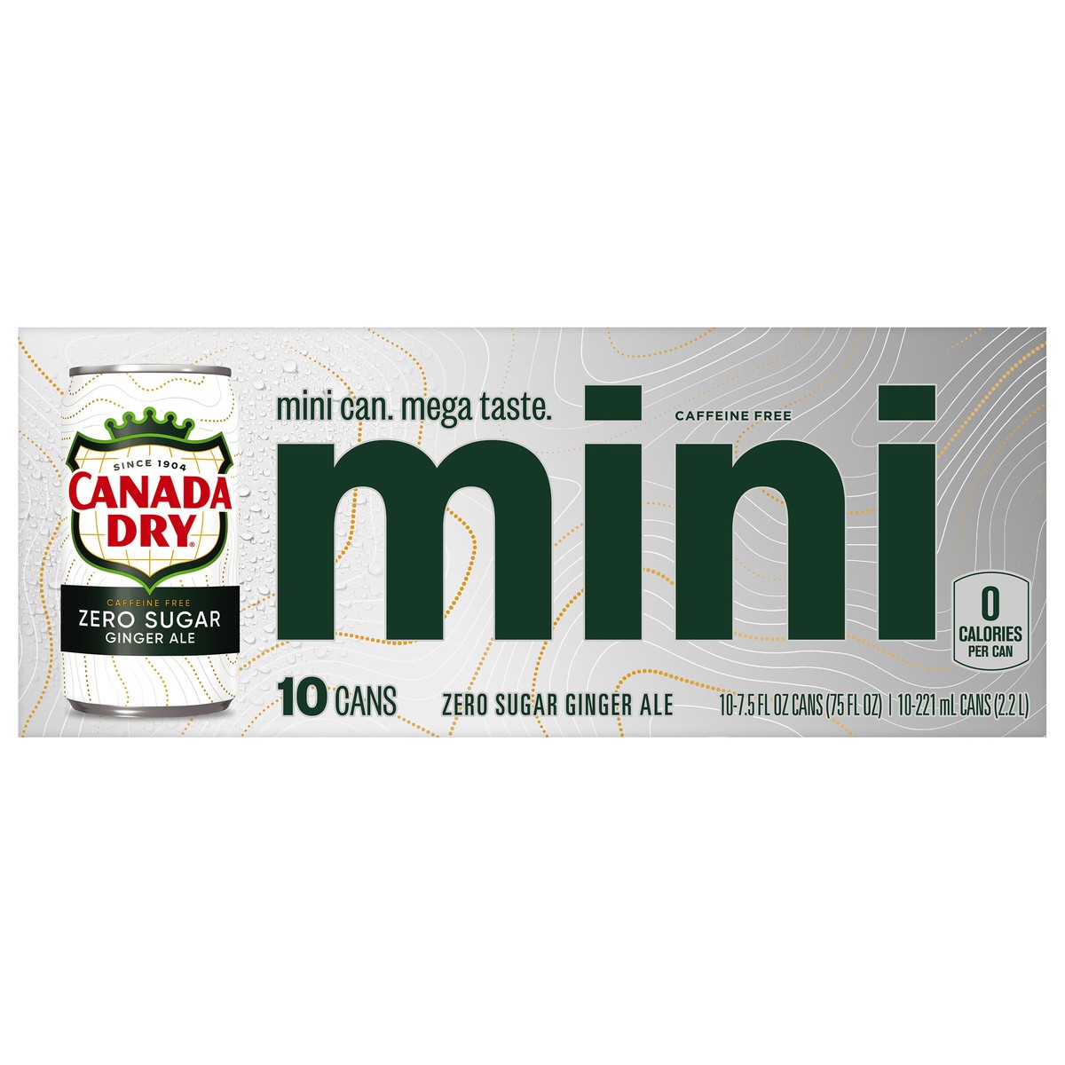 slide 1 of 9, Canada Dry Zero Sugar Ginger Ale Soda, 7.5 fl oz mini cans, 10 pack, 10 ct; 7.5 oz