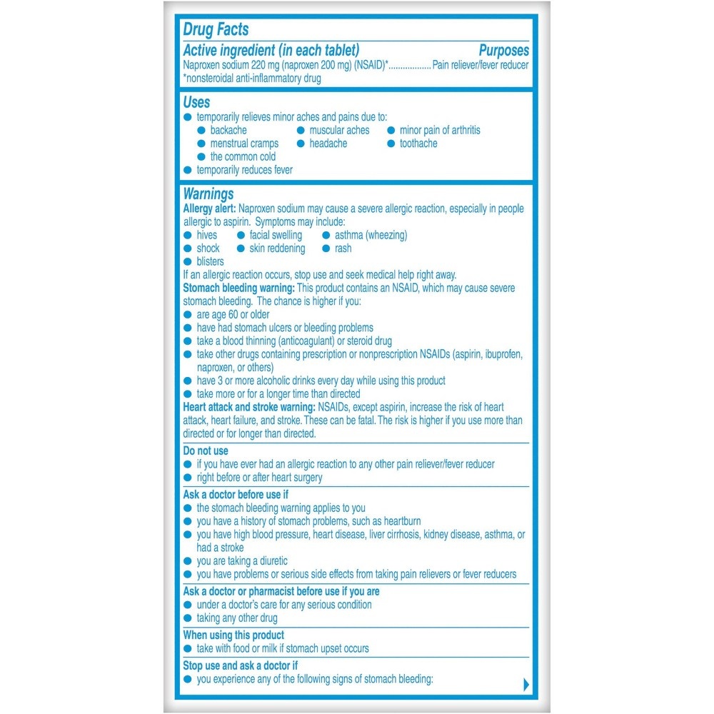 slide 2 of 6, Aleve Back & Muscle Pain Reliever Tablets - Naproxen Sodium (NSAID), 200 ct