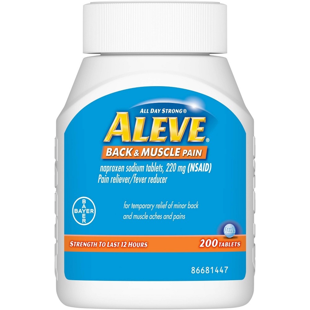 slide 6 of 6, Aleve Back & Muscle Pain Reliever Tablets - Naproxen Sodium (NSAID), 200 ct