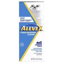 Alevex Menthol Max Strength Pain Relieving Lotion 2.5 oz Box
