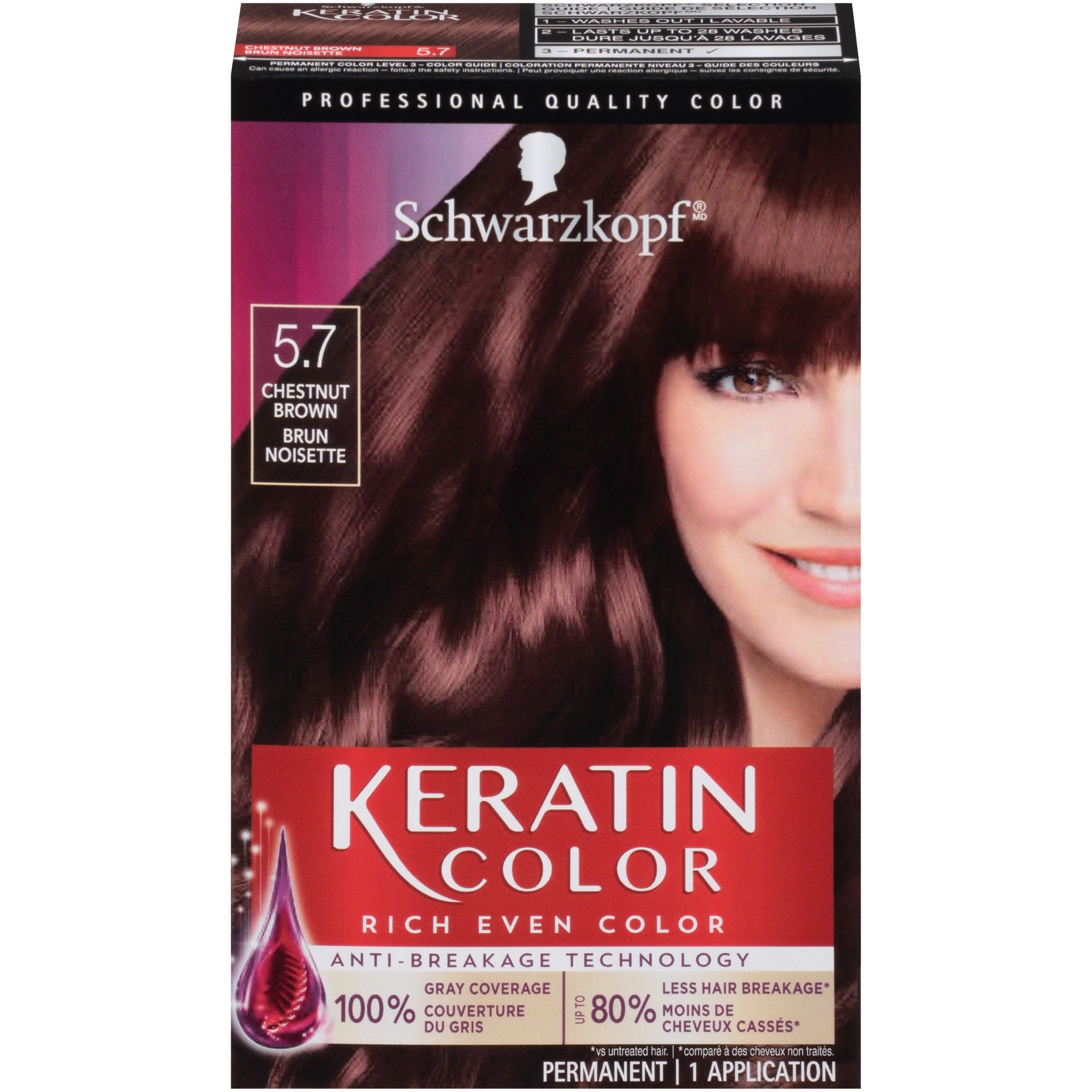 slide 3 of 4, Schwarzkopf Permanent Hair Color Cream, 5.7 Chestnut Brown, 6.10 fl oz