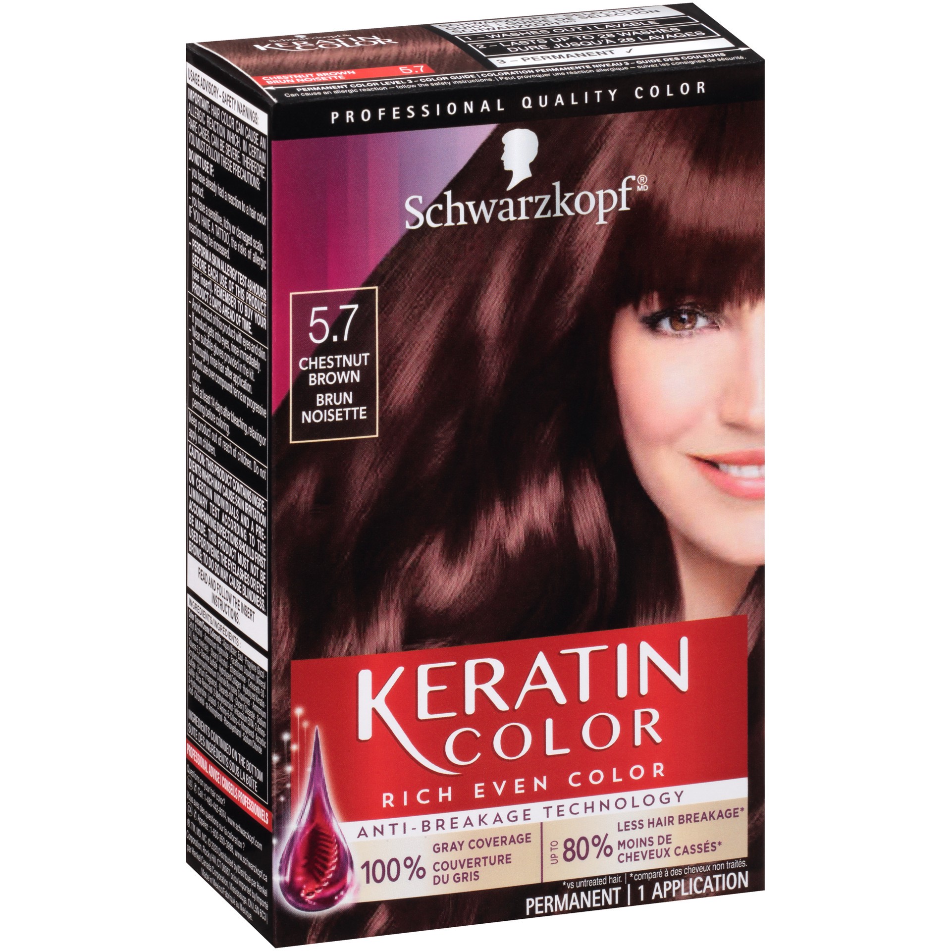 slide 4 of 4, Schwarzkopf Permanent Hair Color Cream, 5.7 Chestnut Brown, 6.10 fl oz