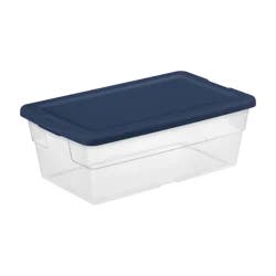 Sterilite 6 Quart Plastic Storage Box - Marine Blue