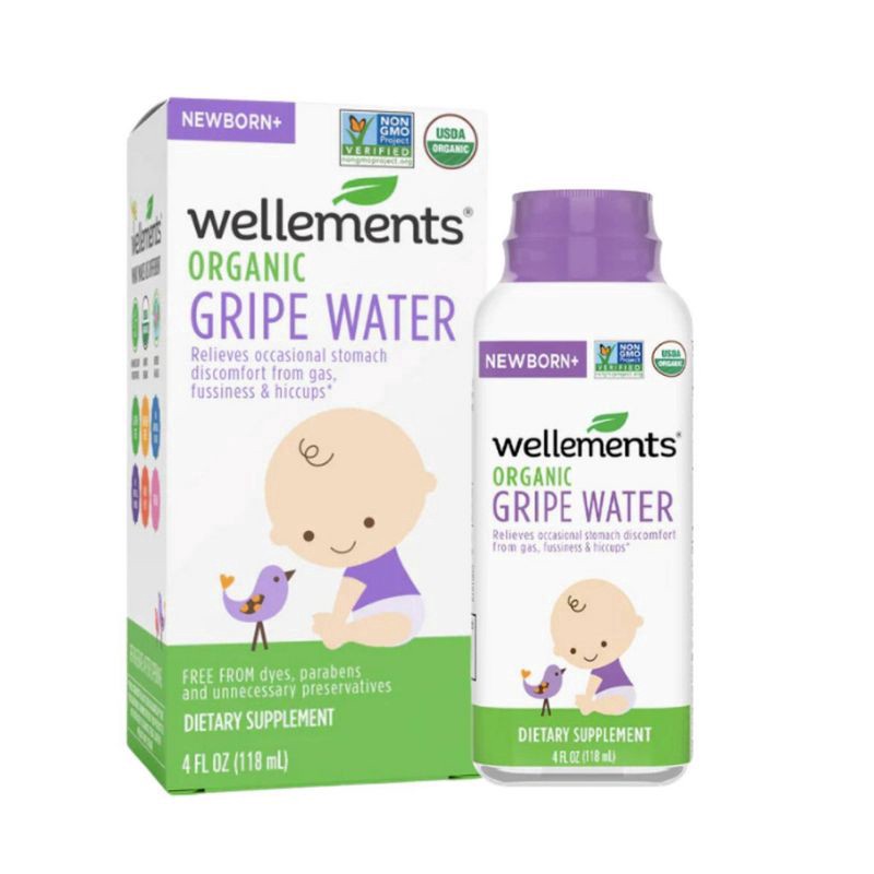 slide 1 of 4, Wellements Newborn+ Organic Gripe Water 4 fl oz, 4 fl oz