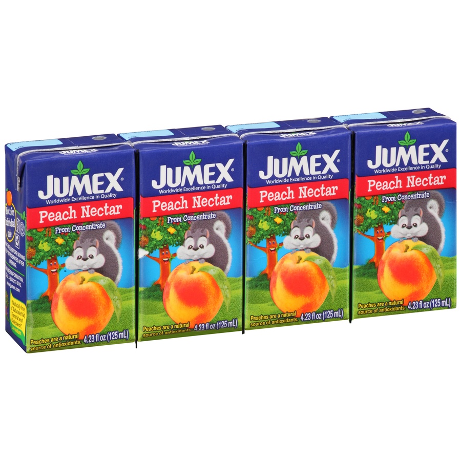 slide 5 of 8, Jumex Peach Nectar From Concentrate Aseptic Carton - 4 ct; 4.23 fl oz, 4 ct; 4.23 fl oz