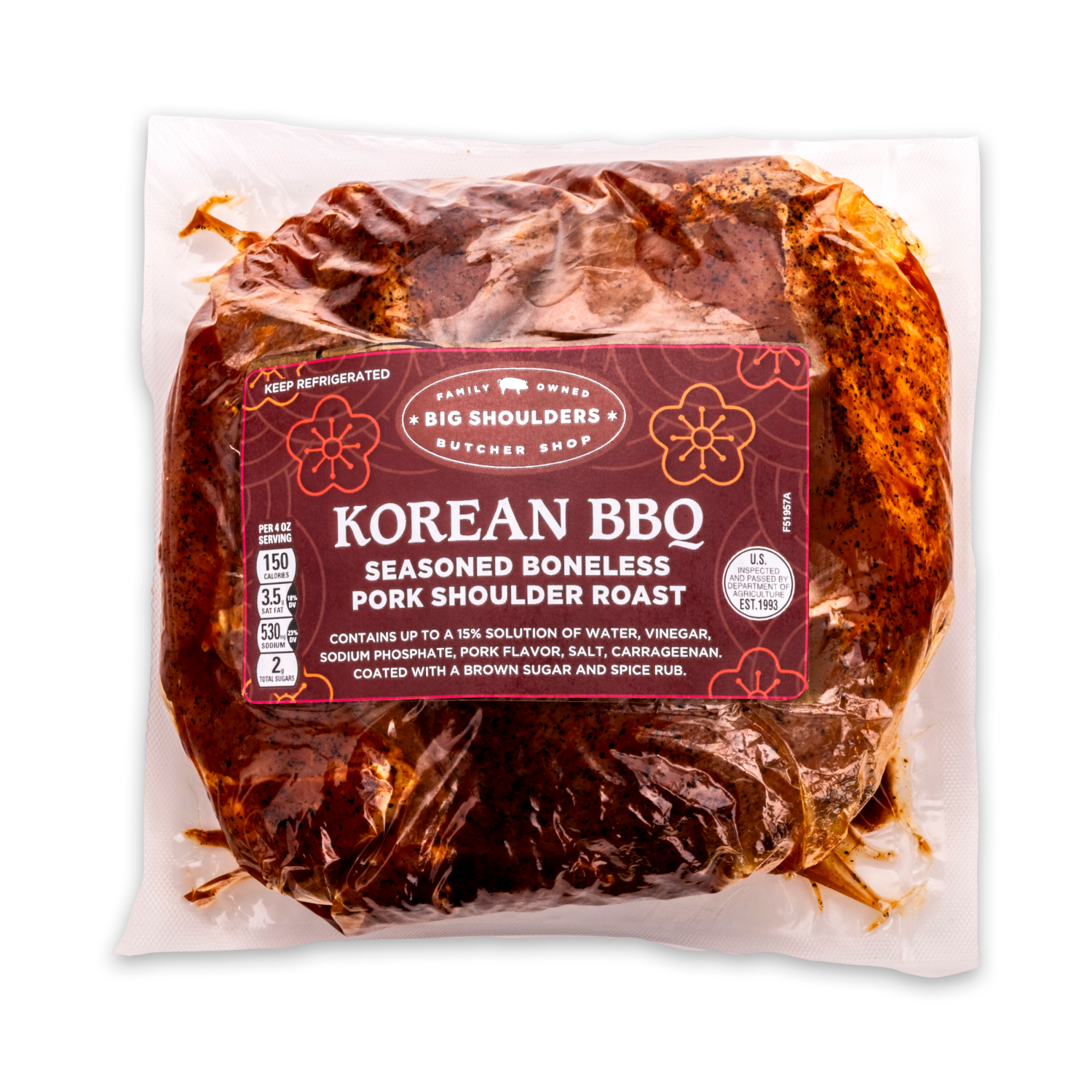 slide 1 of 2, Big Shoulders Boneless Pork Shoulder Roast Korean, per lb