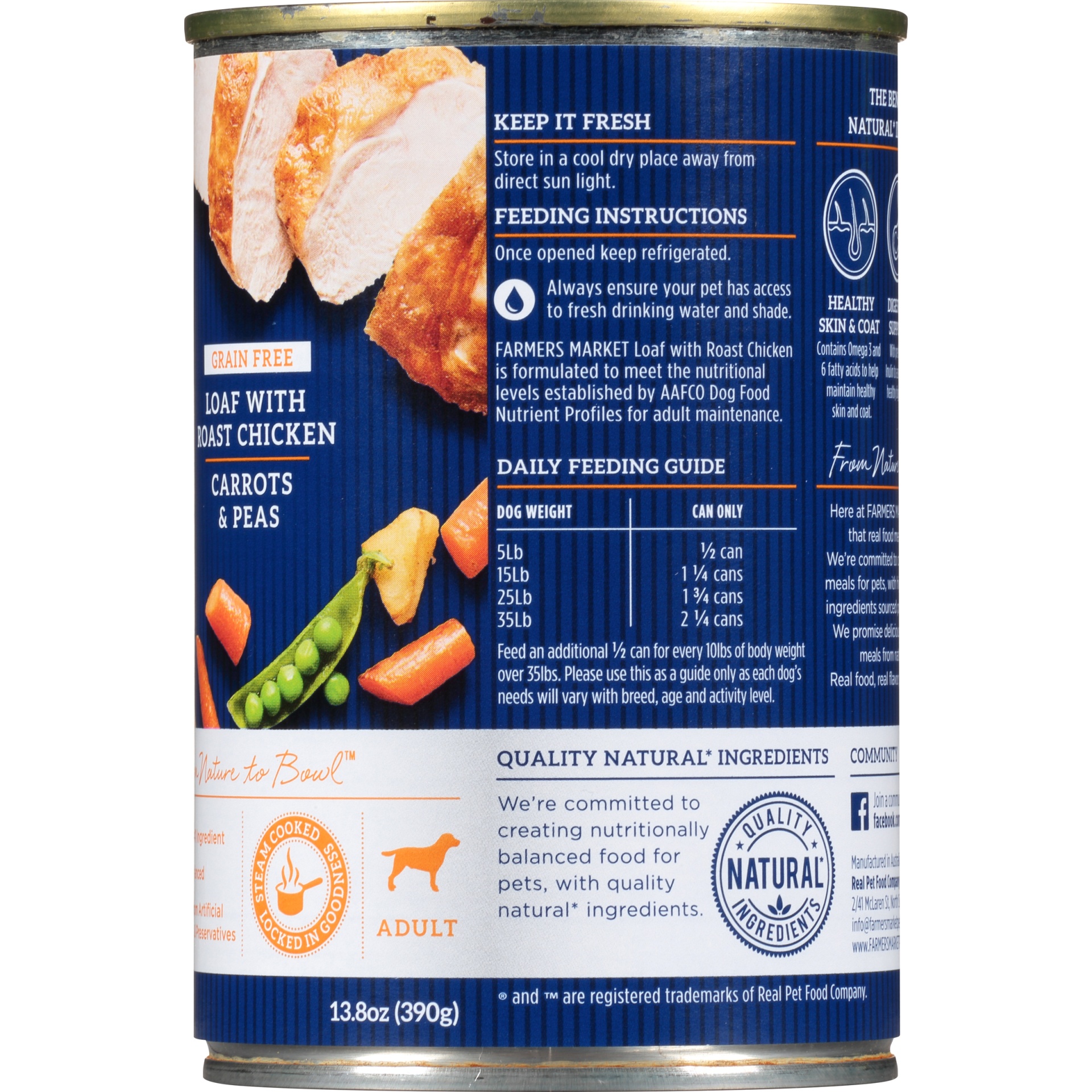 slide 5 of 7, Farmer's Market Grain Free Loaf Chicken Carrots & Peas Dog Food, 13.8 oz