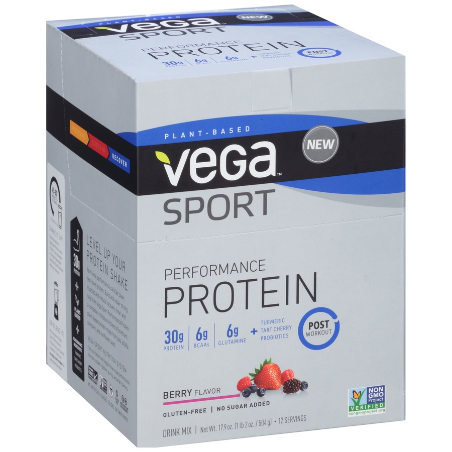 slide 2 of 8, Vega Sport Protein Berry Box, 12 ct