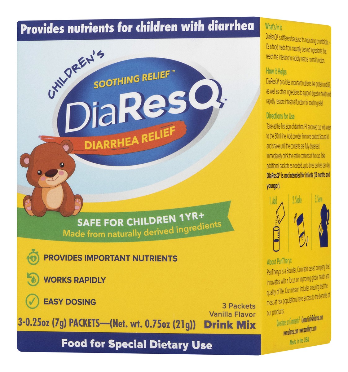 slide 6 of 10, DiaResQ Children's Diarrhea Soothing Relief Packets, 3 ct