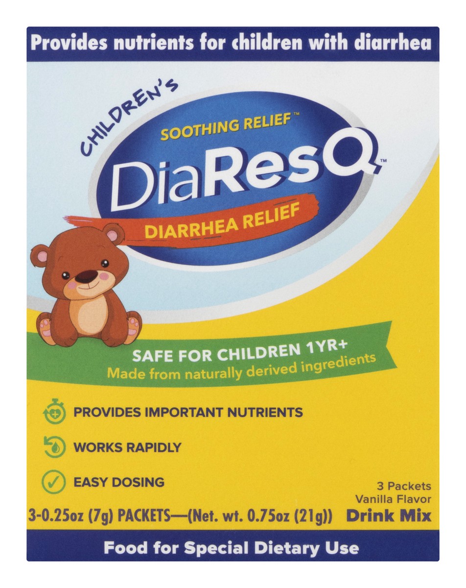 slide 4 of 10, DiaResQ Children's Diarrhea Soothing Relief Packets, 3 ct