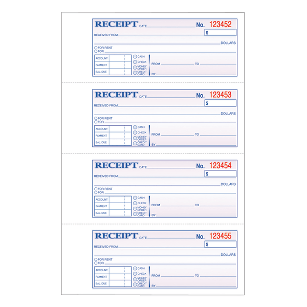 slide 1 of 5, Adams Carbonless 2-Part Money/Rent Receipt Book, 200 ct; 7 5/8 in x 11 in