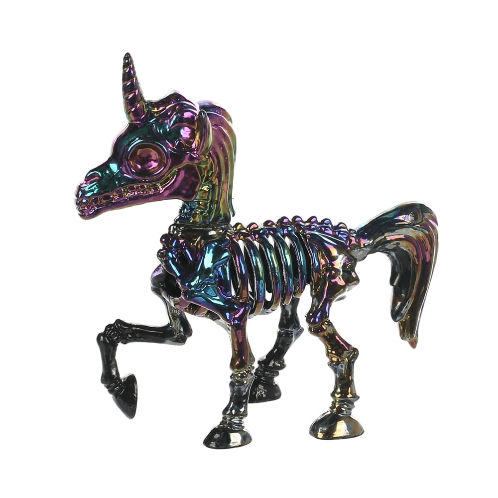 slide 1 of 1, Holiday Home Unicorn Skeleton - Oil Slick, 6.75 in