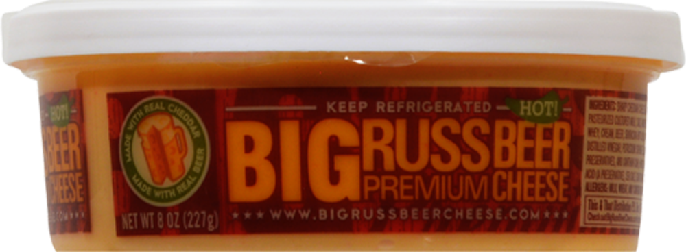 slide 1 of 1, Big Russ Beer Hot Premium Beer Cheese, 8 oz