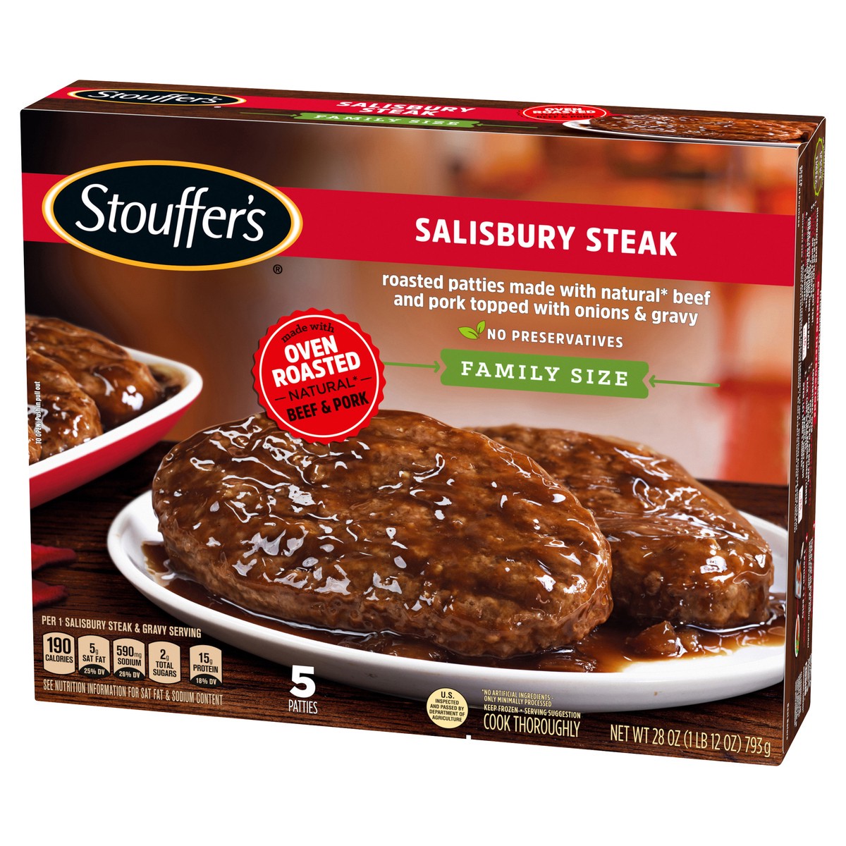 slide 6 of 12, Stouffer's Stouffer''s Salisbury Steak, Family Size, 28oz, 28 oz