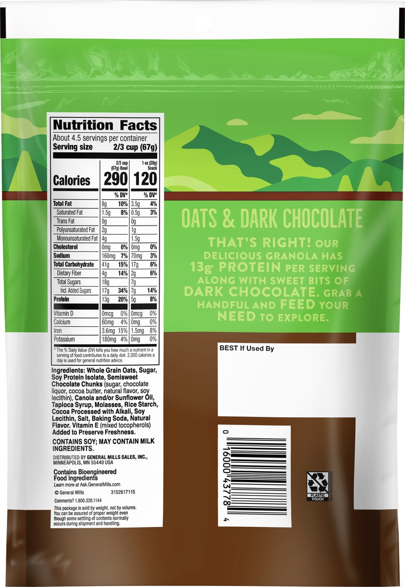 slide 4 of 9, Nature Valley Protein Granola, Oats and Dark Chocolate, Resealable Bag, 11 OZ , 11 oz