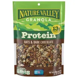 Nature Valley Protein Granola, Oats and Dark Chocolate, Resealable Bag, 11 OZ 