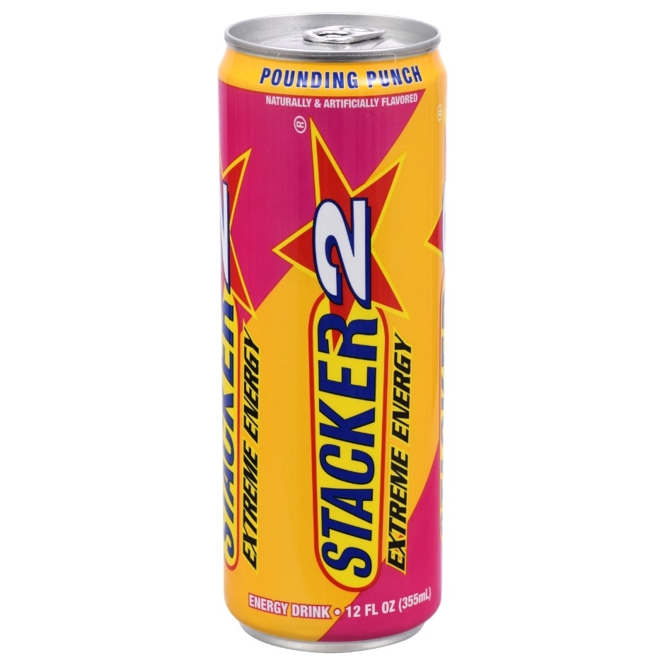 slide 1 of 1, Stacker 2 Pounding Punch Energy Drink, 12 fl oz