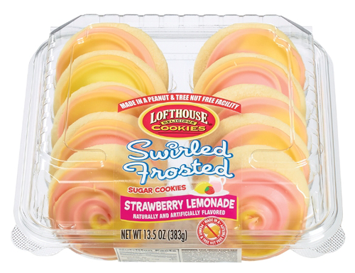 slide 1 of 1, Lofthouse Strawberry Lemonade Swirl Cookies, 10 ct