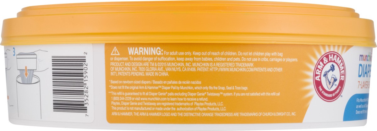 slide 8 of 9, Munchkin ARM & HAMMER Diaper Pail Ring Refill, 1 ct
