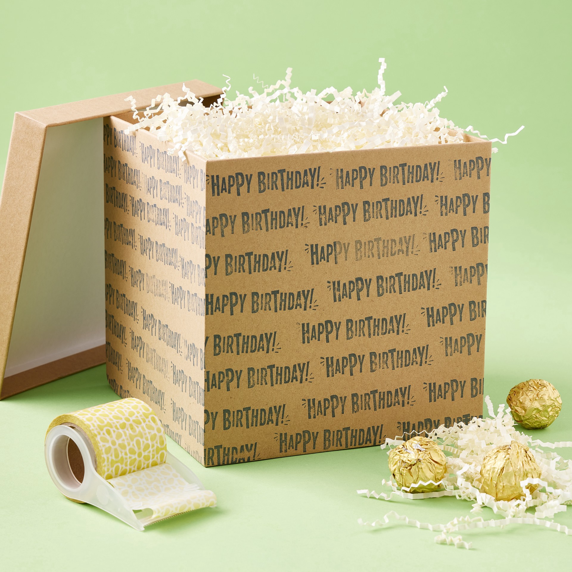 slide 2 of 3, Large Kraft Gift Box By Celebrate It, 7.68 in x 7.68 in x 7.4 in
