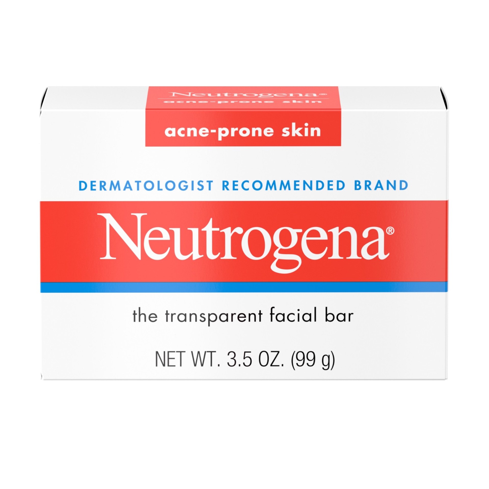 slide 1 of 4, Neutrogena Facial Cleansing Bar Treatment for Acne-Prone Skin, Non-Medicated & Glycerin-Rich Formula Gently Cleanses without Over-Drying, No Detergents or Dyes, Non-Comedogenic, 3.5 oz