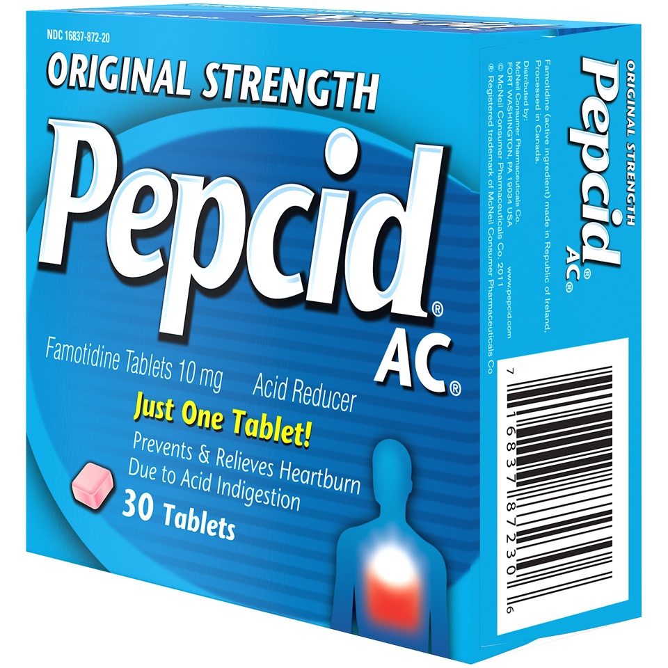 slide 5 of 6, Pepcid AC Original Strength Acid Reducer Tablets, 30 ct