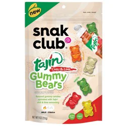 Snak Club Mild Tajin Chili & Lime Seasoned Gummy Bears 9 oz