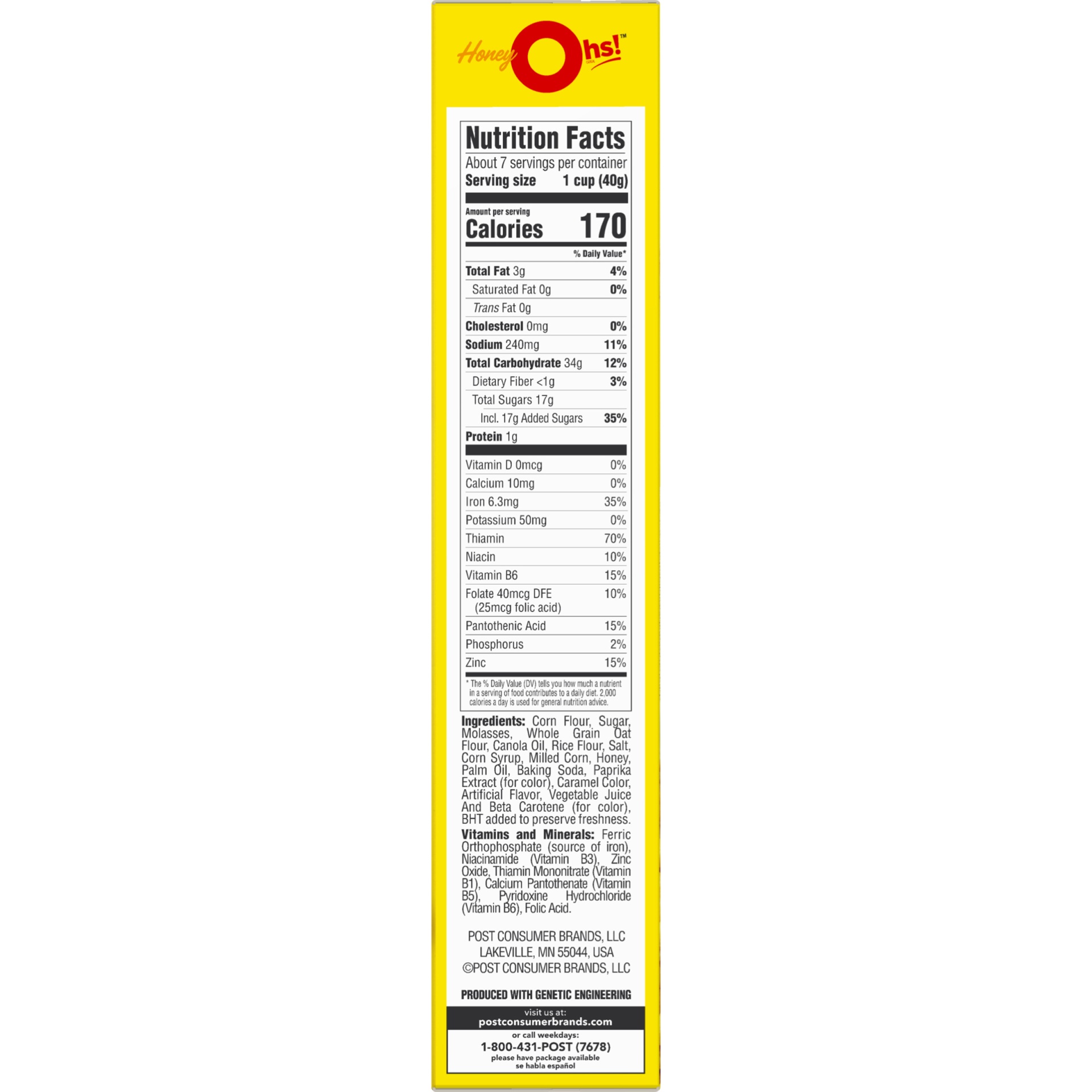 Post Honey Oh's Cereal - 10.5oz : Target