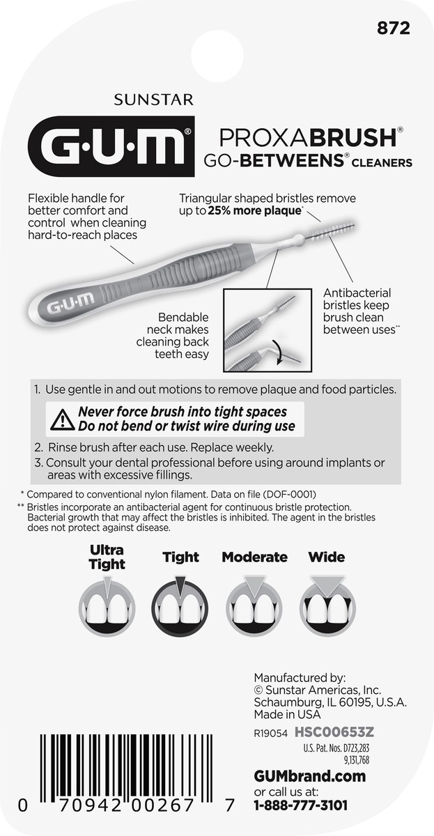 slide 2 of 3, G-U-M Sunstar Proxabrush Go-Betweens Cleaners Ultra Tight Cleaners 15 ea, 15 ct