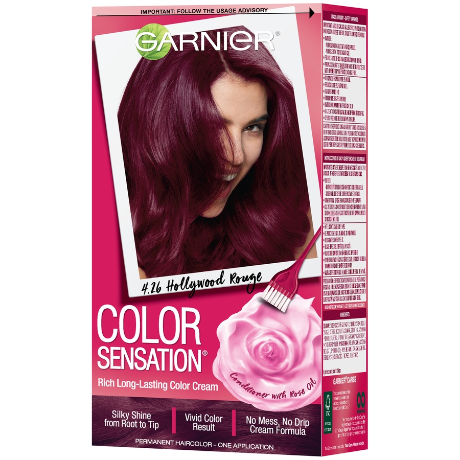 slide 4 of 7, Color Sensation Hair Color Rich Long-Lasting Color Cream - Burgundy, 1 ct