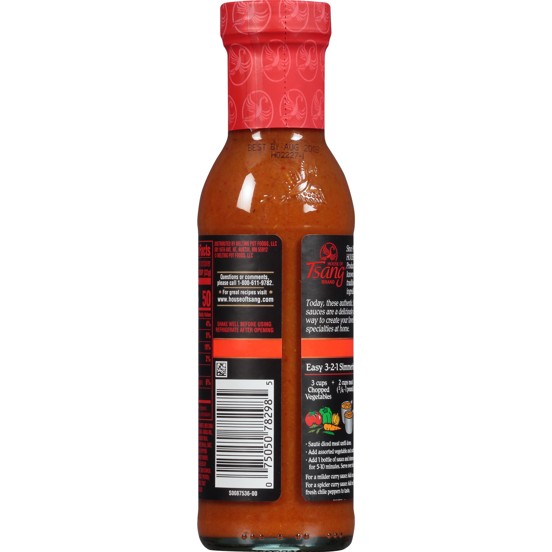 House of Tsang Red Thai Curry Simmering Sauce 10.6 oz. Bottle 10.6 oz ...