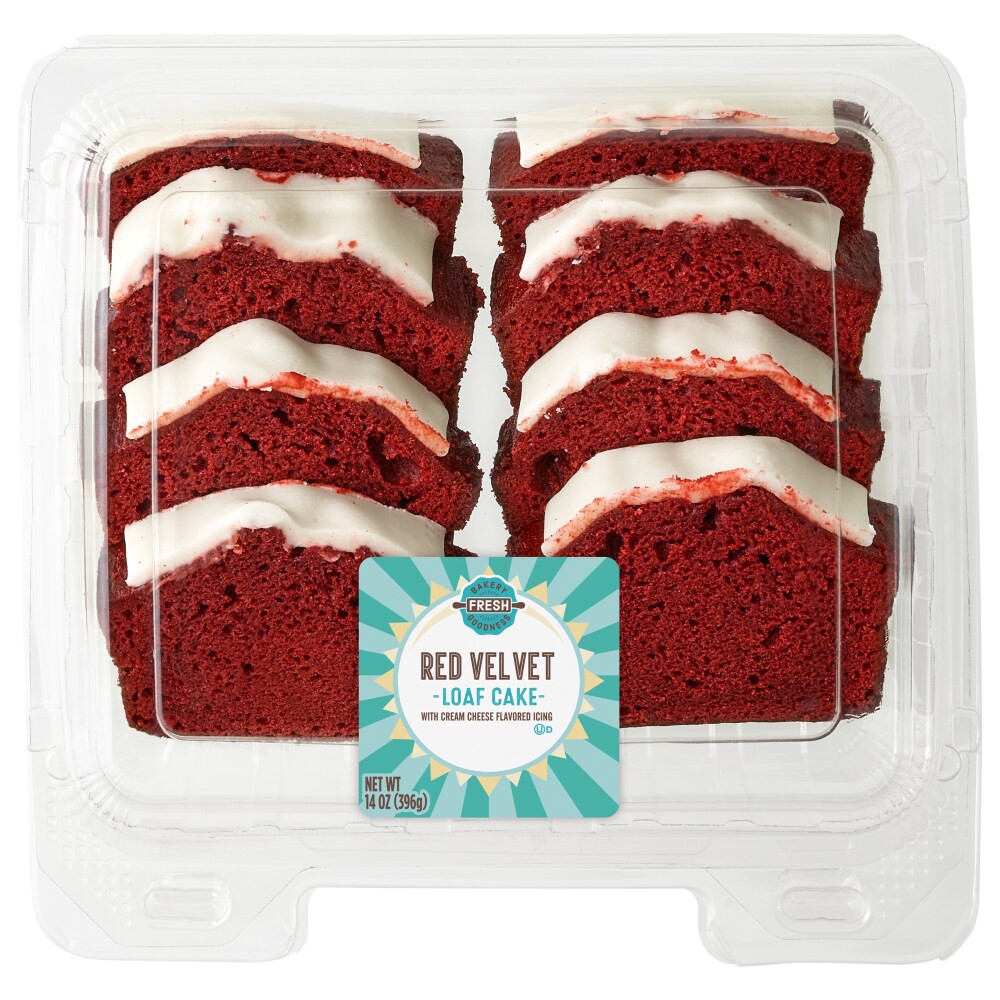 slide 4 of 4, Bakery Fresh Goodness Iced Sliced Red Velvet Loaf Cake, 14 oz