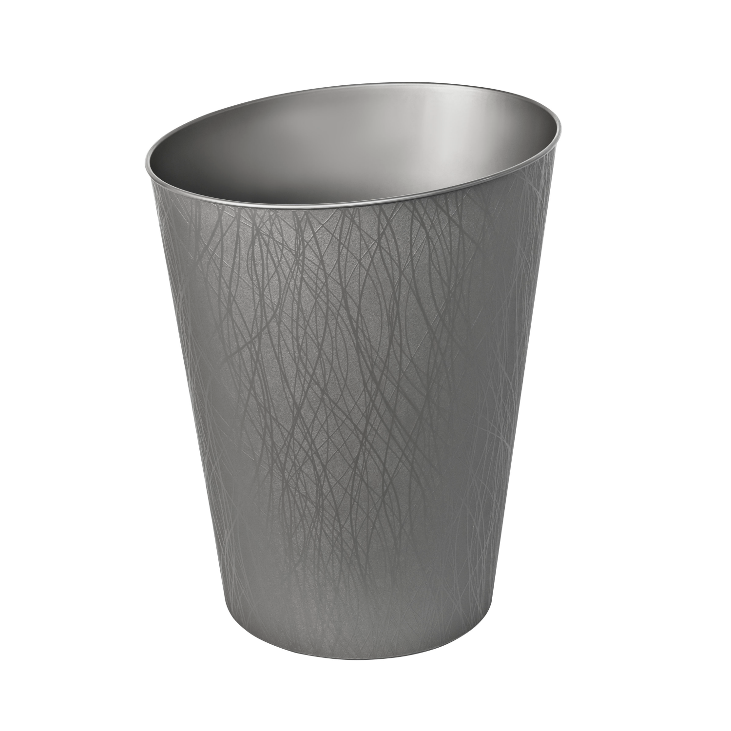slide 1 of 2, Hefty 2.3-gal / Decorative Wastebasket, Gunmetal Gray, 8.7 liter