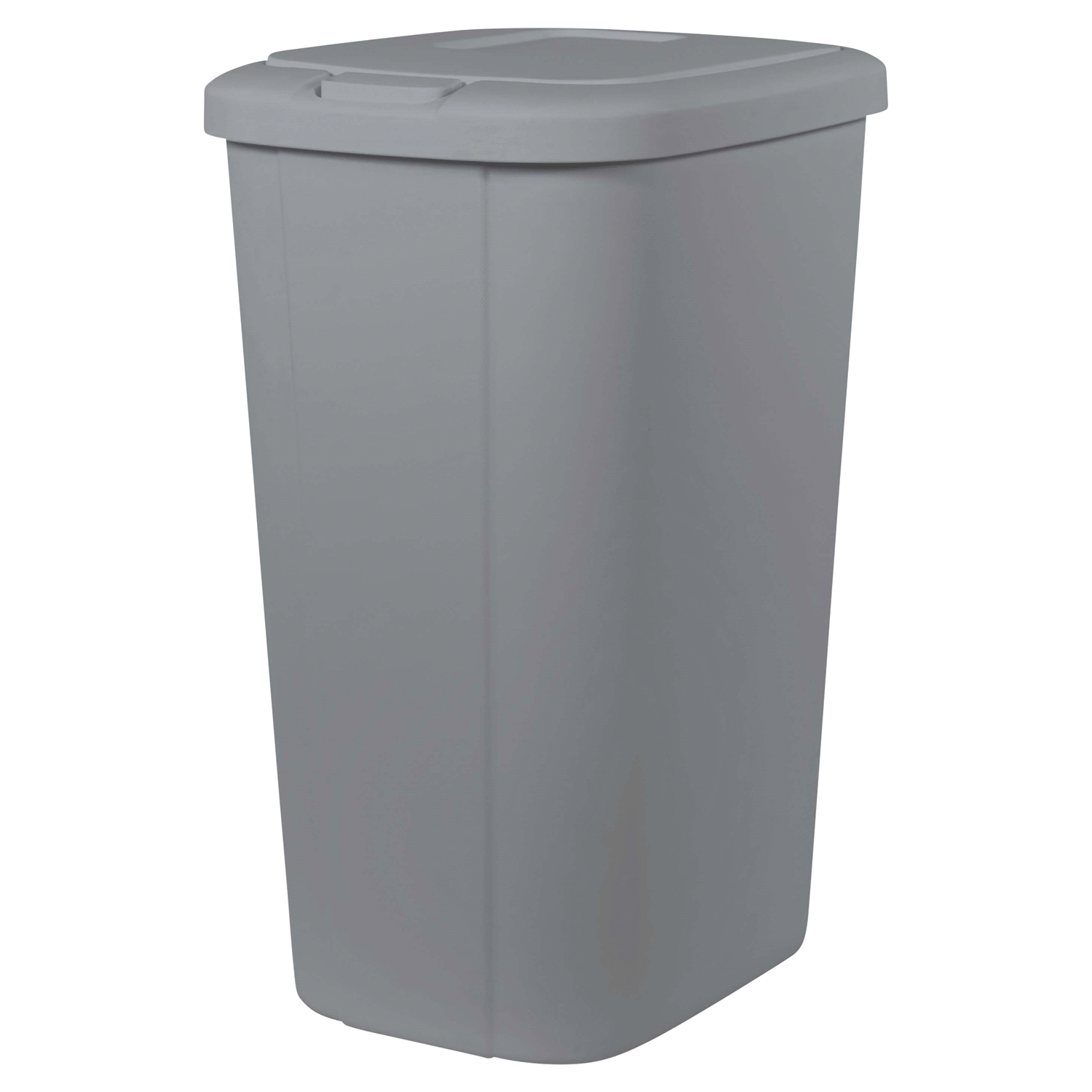 slide 2 of 3, Hefty 13.3-gal / Touch Lid Waste Basket Cement Gray, 50.34 liter