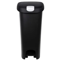 Hefty 12.3gal Slim Step Trash Can with Locking Lid Black