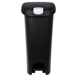 Hefty 12.3gal Slim Step Trash Can with Locking Lid Black
