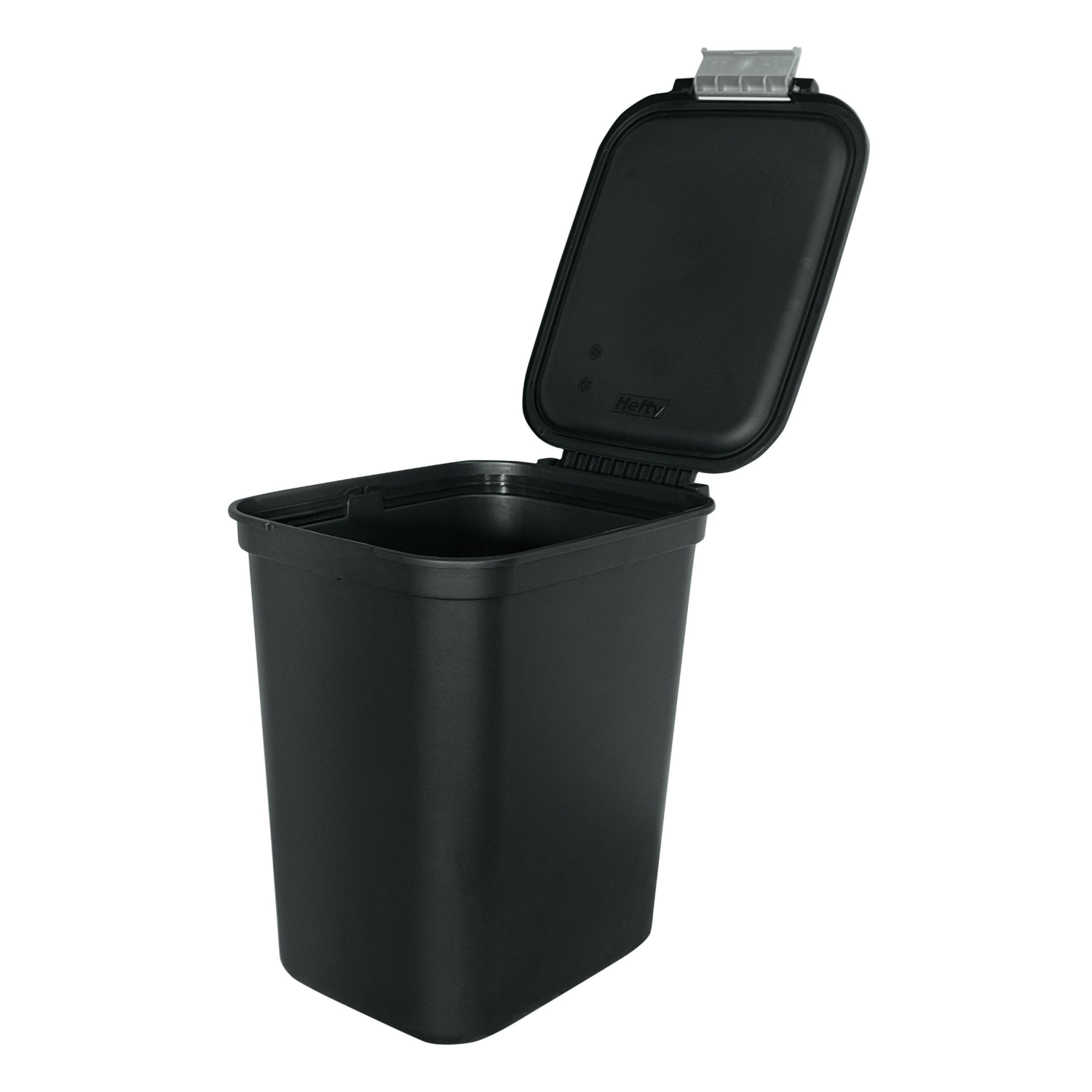 slide 4 of 6, Hefty Lockable Hinged Lid Wastebasket, Black, 7.7 Gal, 7.7 gal