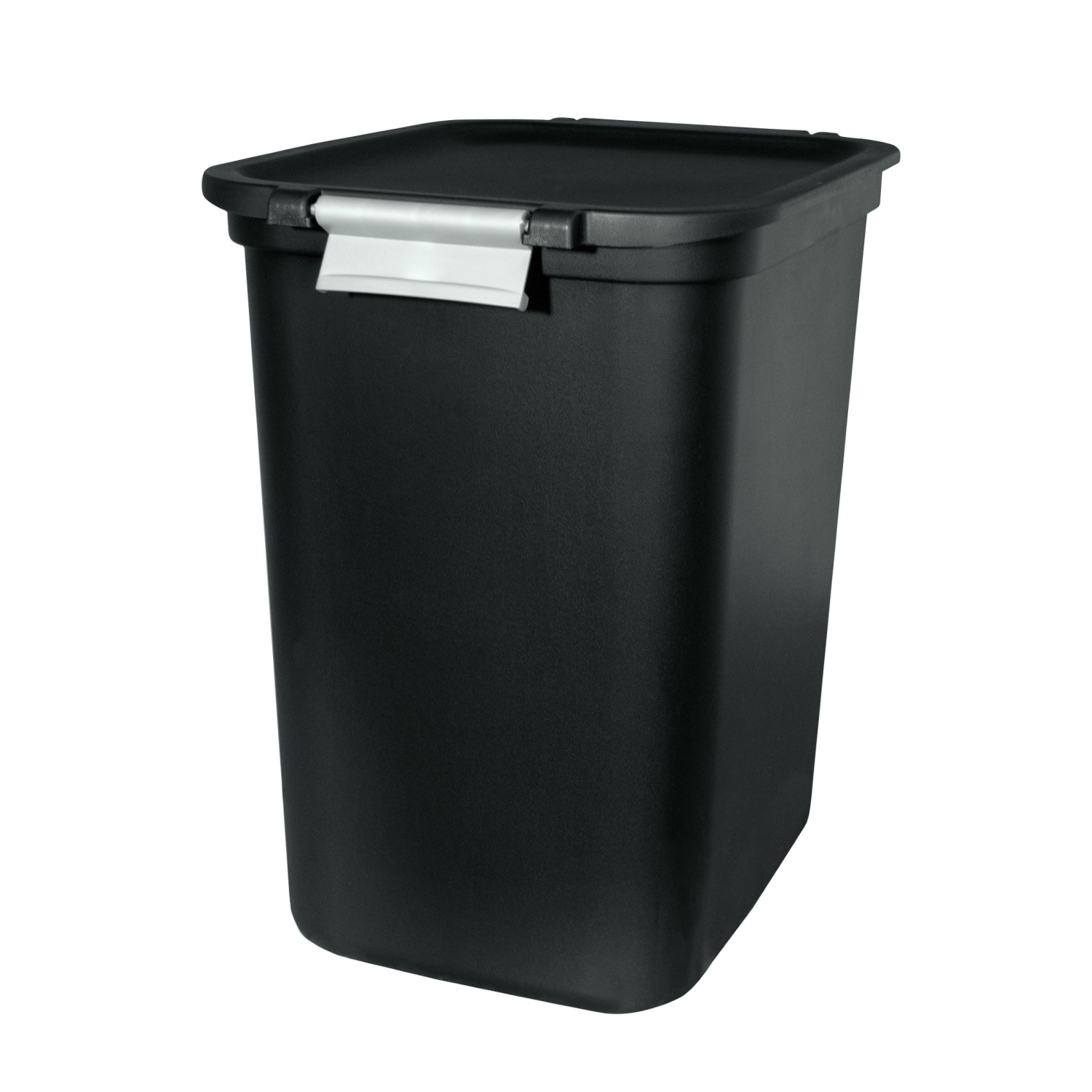 slide 1 of 6, Hefty Lockable Hinged Lid Wastebasket, Black, 7.7 Gal, 7.7 gal