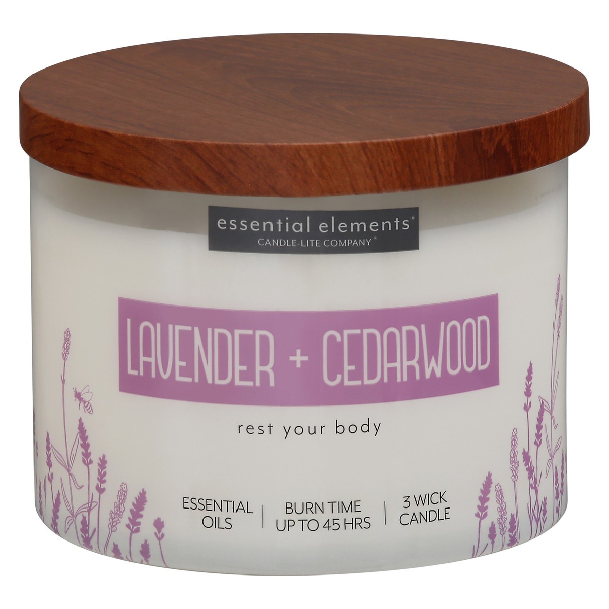 slide 1 of 9, Candle-Lite EE Lavender Cedarwood Jar Candle, 14.75 oz