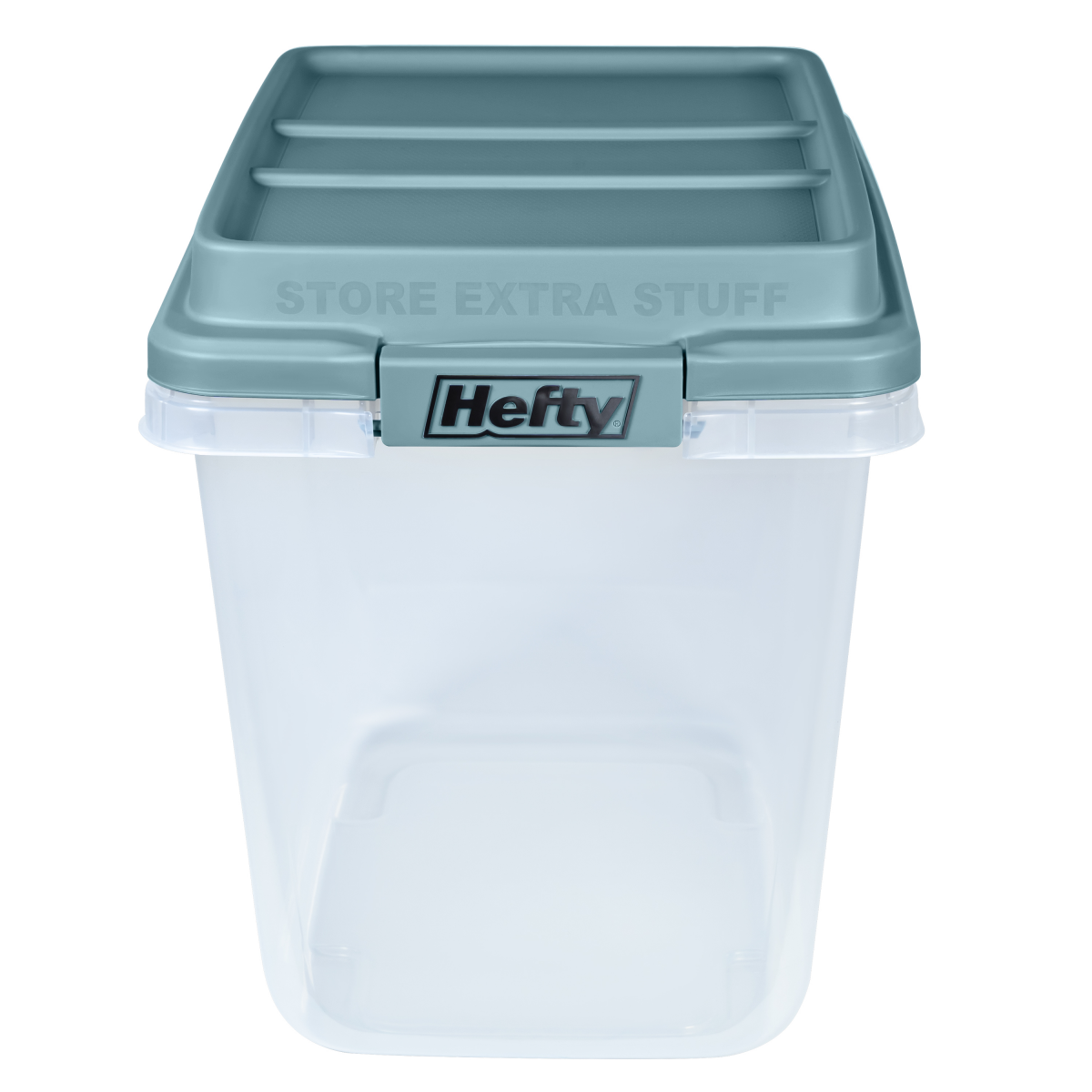 slide 2 of 2, Hefty HI-RISE 32-QT Storage Bin, Smoke Blue Lid, 32 qt