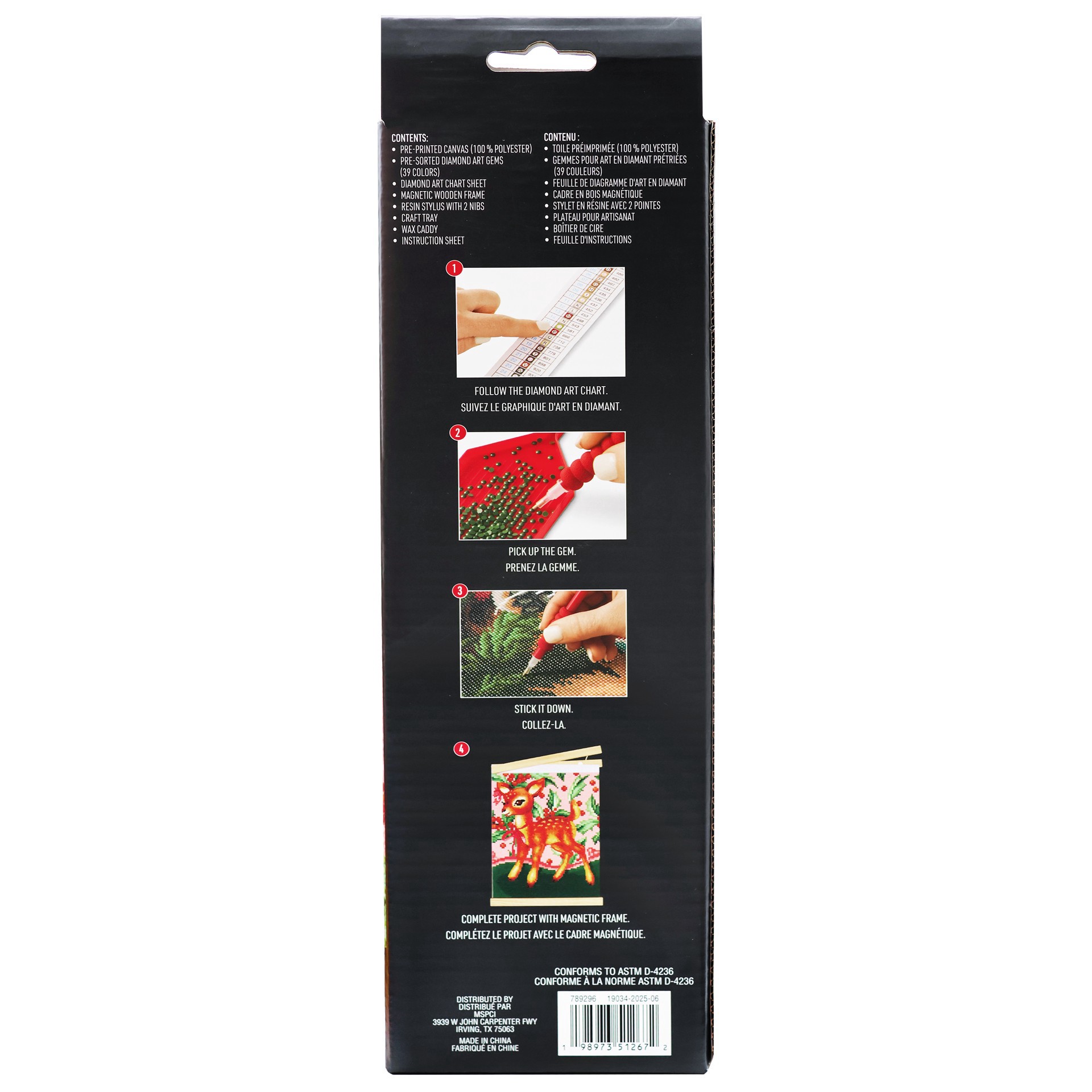 slide 4 of 4, 8" X 10" Deer Diamond Art Kit With Frame By Make Market, 8 in x 10 in