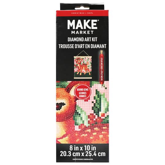 slide 1 of 4, 8" X 10" Deer Diamond Art Kit With Frame By Make Market, 8 in x 10 in
