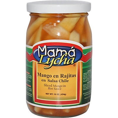 slide 1 of 1, Mama Lycha Mango Verde En Rajitas Sliced Mango In Brine, 16 oz